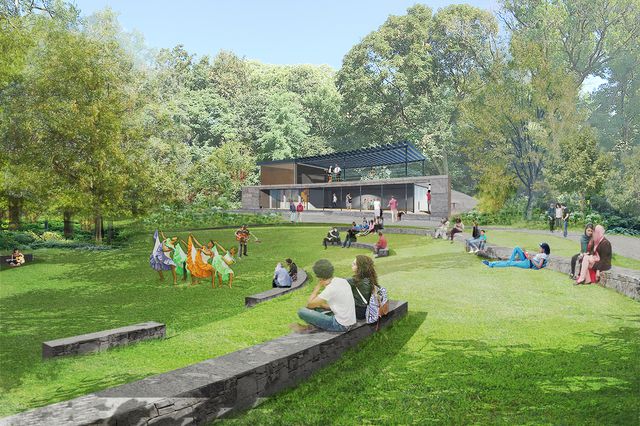 A rendering of the new amphitheater in Prospect Park's The Vale